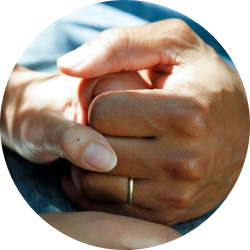 Carer speaking with an older adult at home